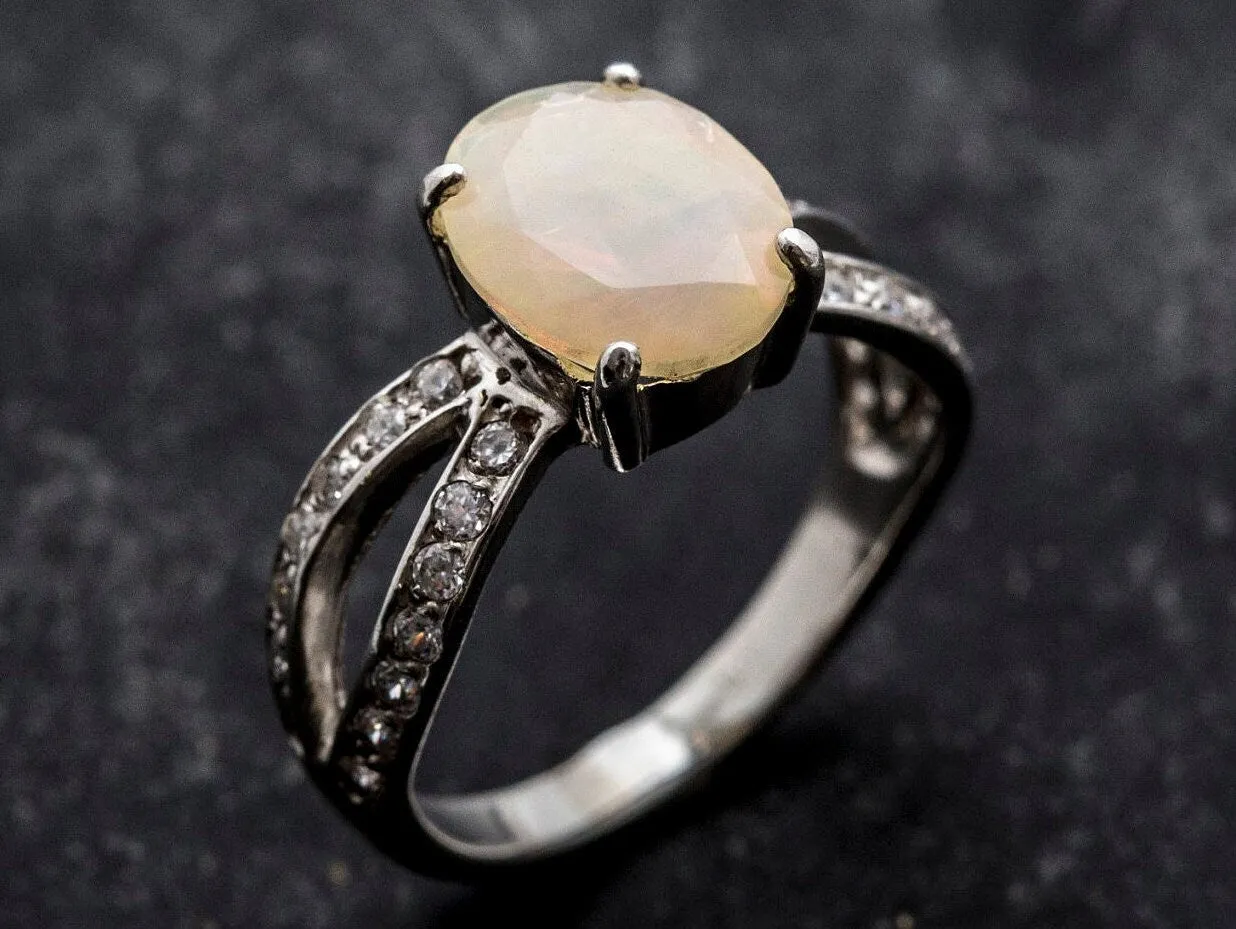 Fire Opal Ring - Opal Engagement Ring - Classy Vintage Ring