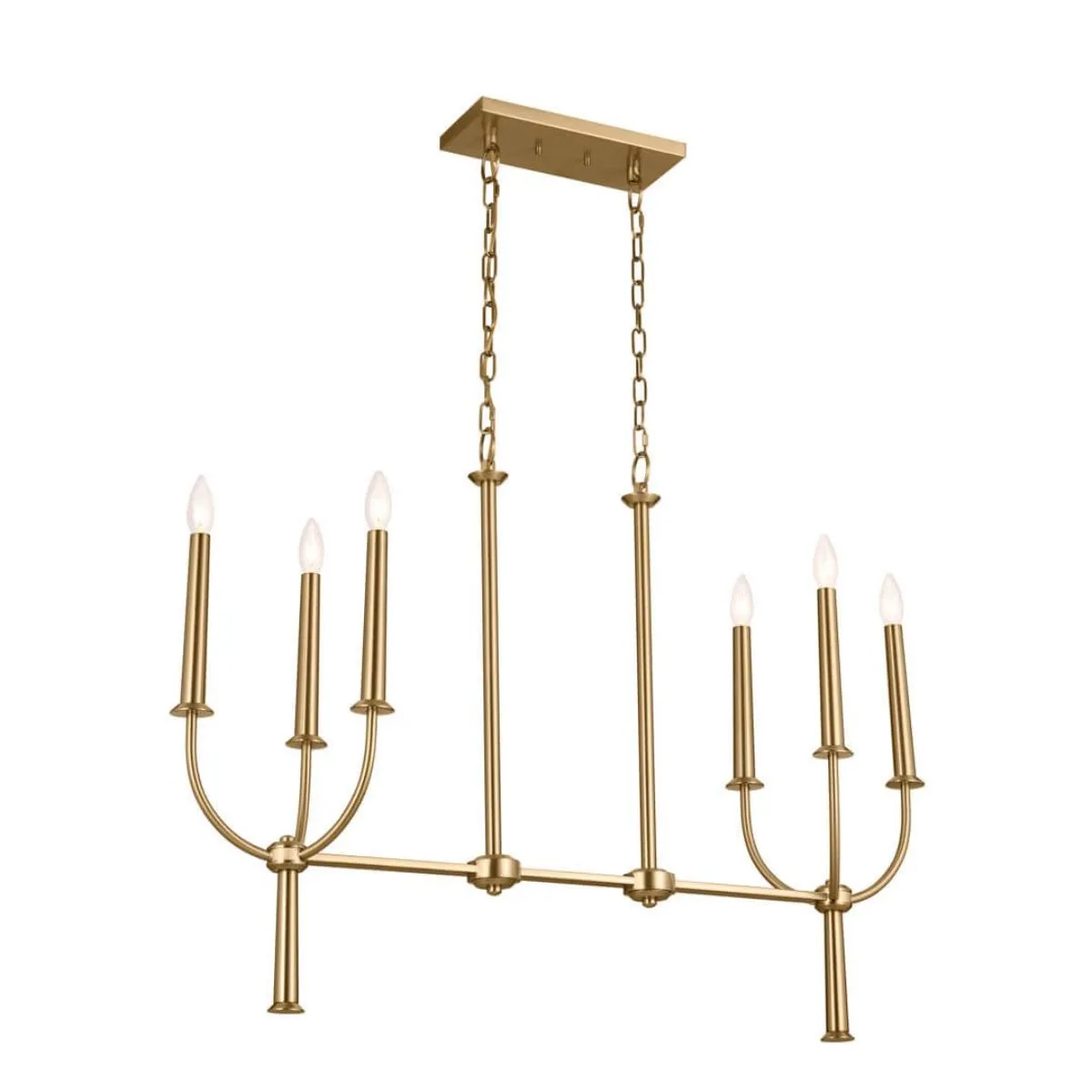 Florence 40 in. 6 Lights Chandelier Brushed Brass finish