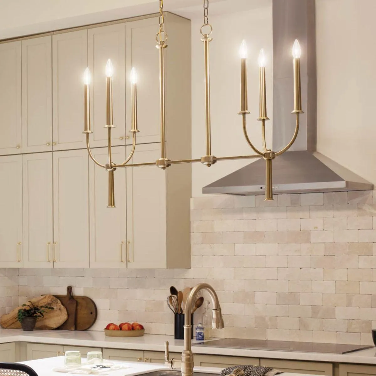 Florence 40 in. 6 Lights Chandelier Brushed Brass finish