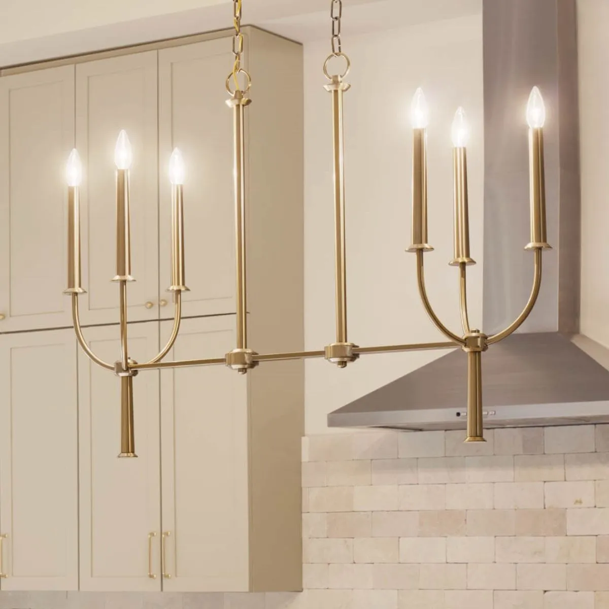 Florence 40 in. 6 Lights Chandelier Brushed Brass finish