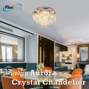 FluxTech - Modern Aurora Crystal Chandelier Ceiling Light Fixture