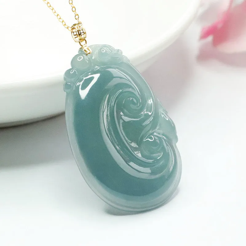 Fortune's Favor Sterling Silver Jade Ruyi Necklace