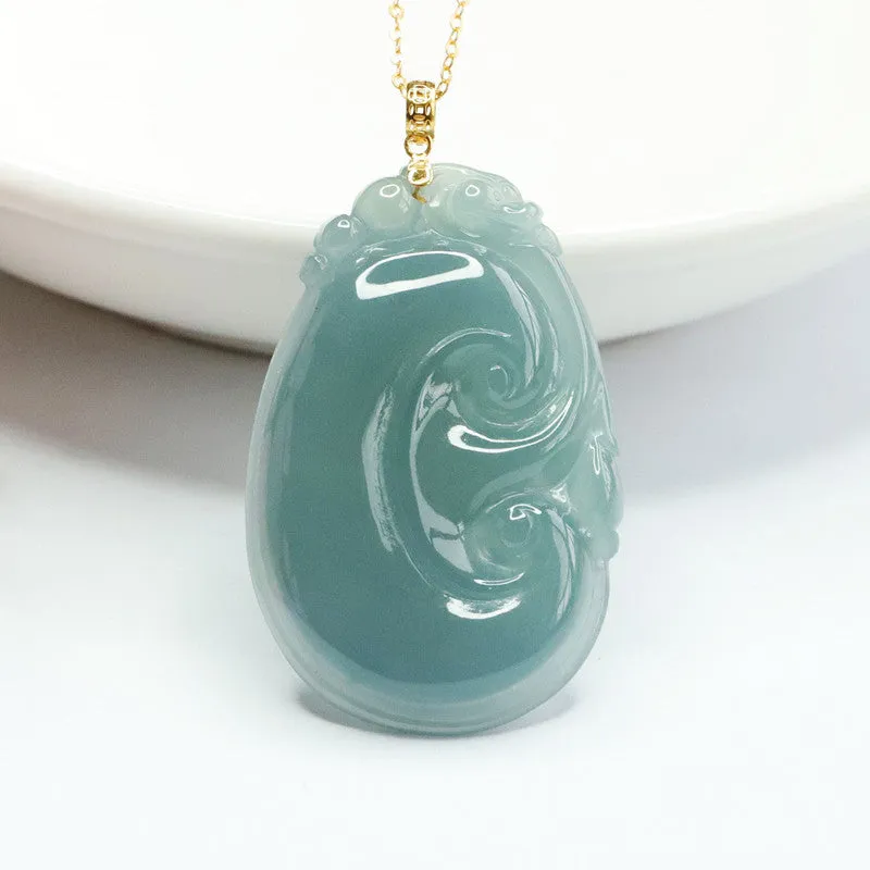 Fortune's Favor Sterling Silver Jade Ruyi Necklace