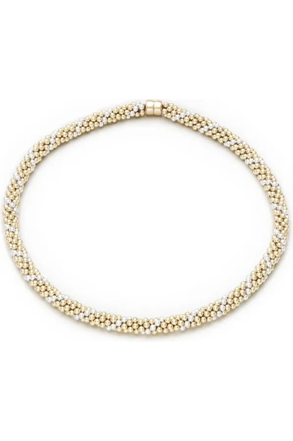 Gold and Pearl Spiral Cluster Necklace