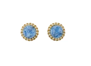 Grace Druzy and Pearl Stud Earrings