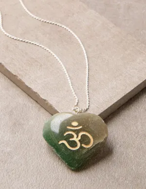 Green Jade Om Necklace