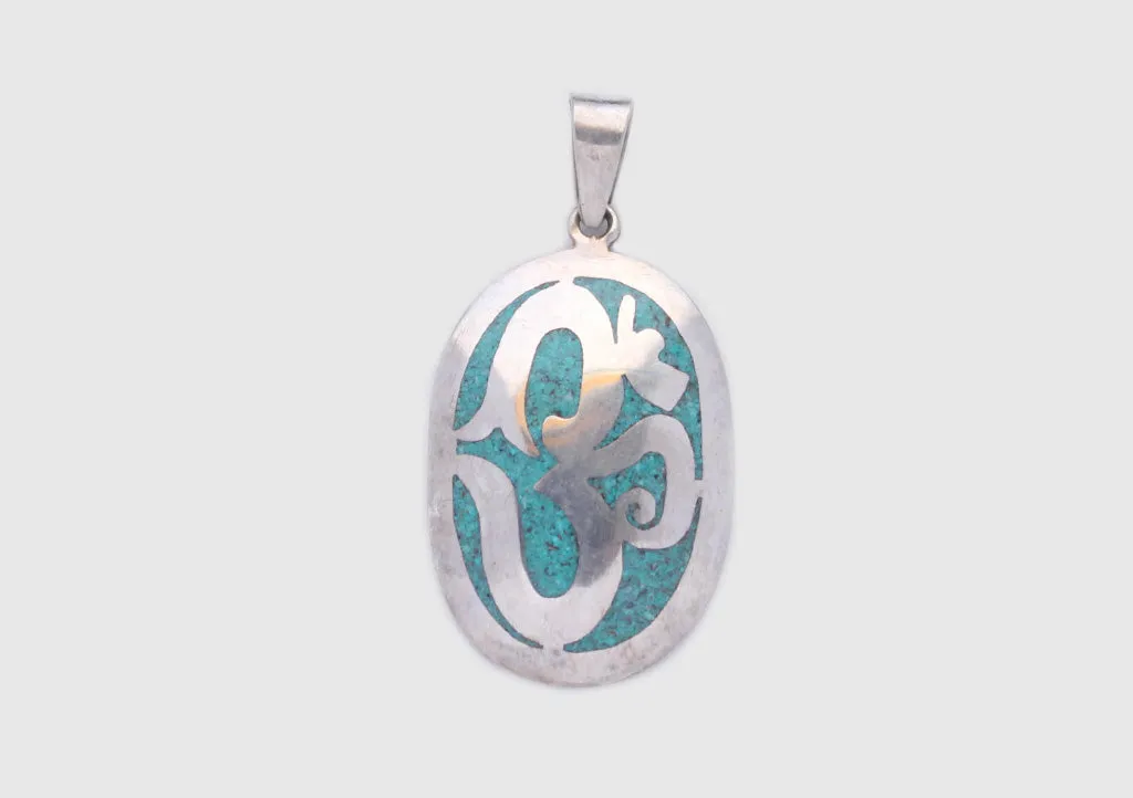 Handmade White Metal OM Pendant