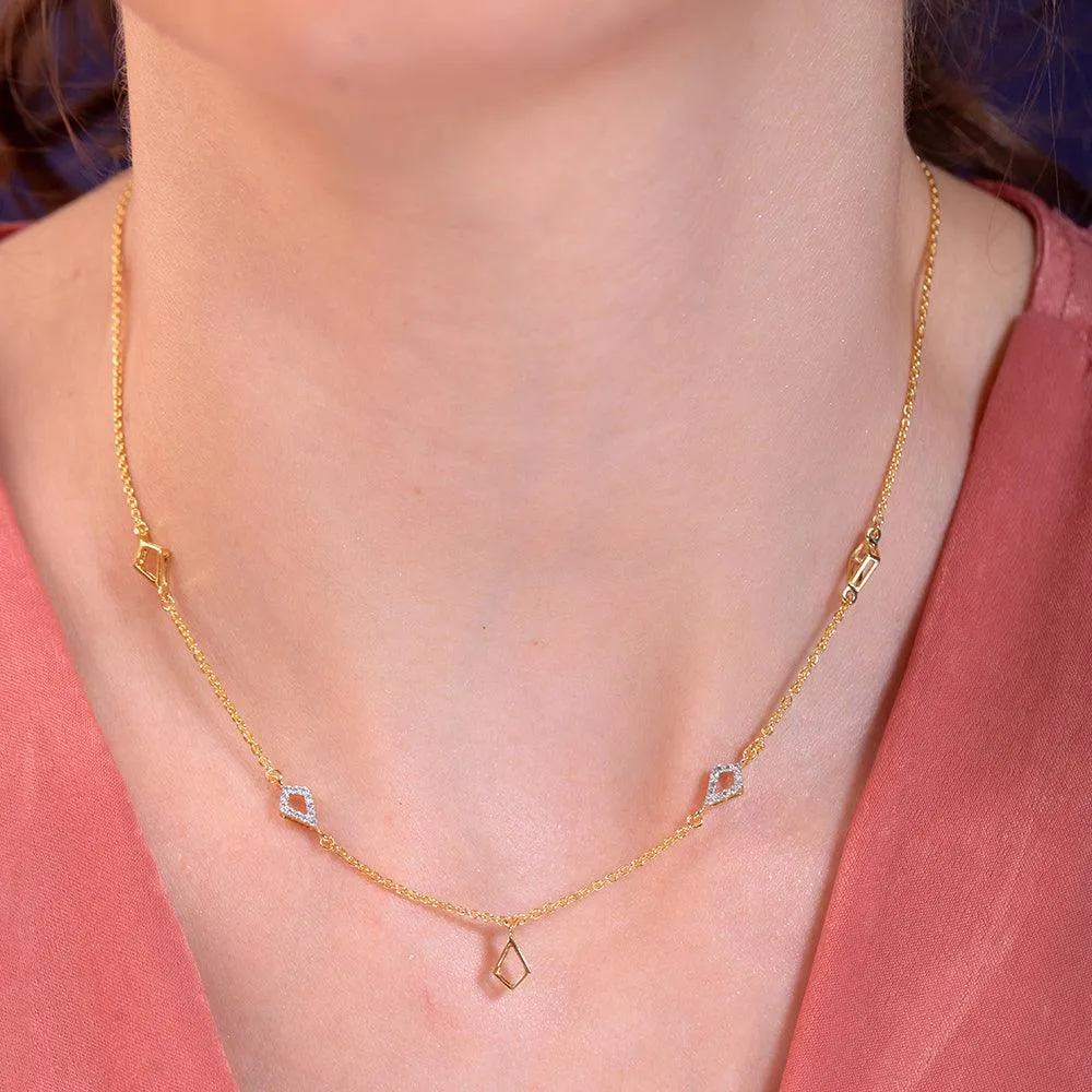 Kellen Silver Station Necklace |22KT Gold Vermeil