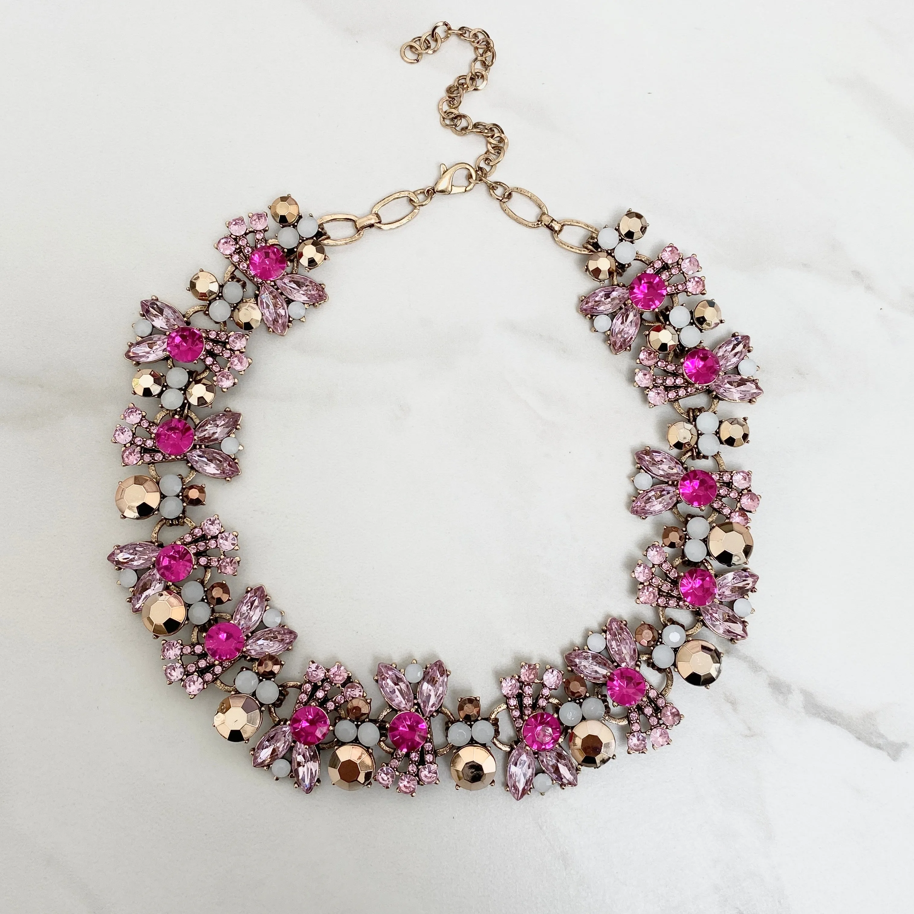 KIRA Pink & Gold Statement Necklace