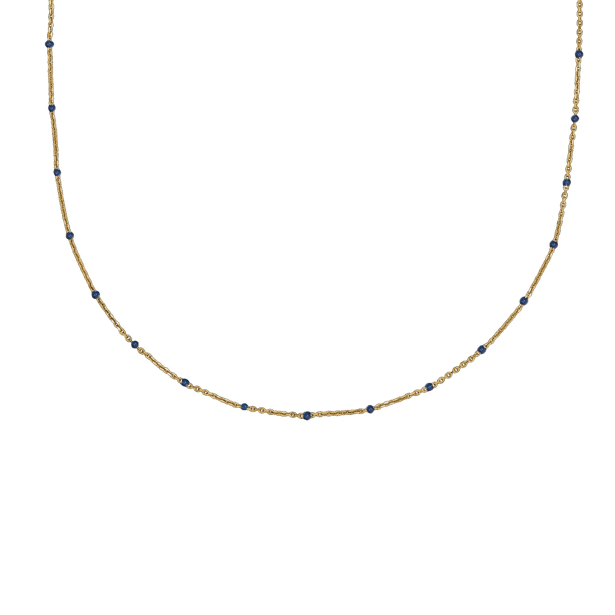 Lapis Blue Enamel Satellite Chain