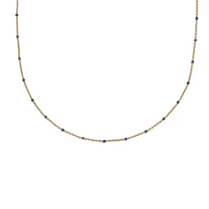 Lapis Blue Enamel Satellite Chain