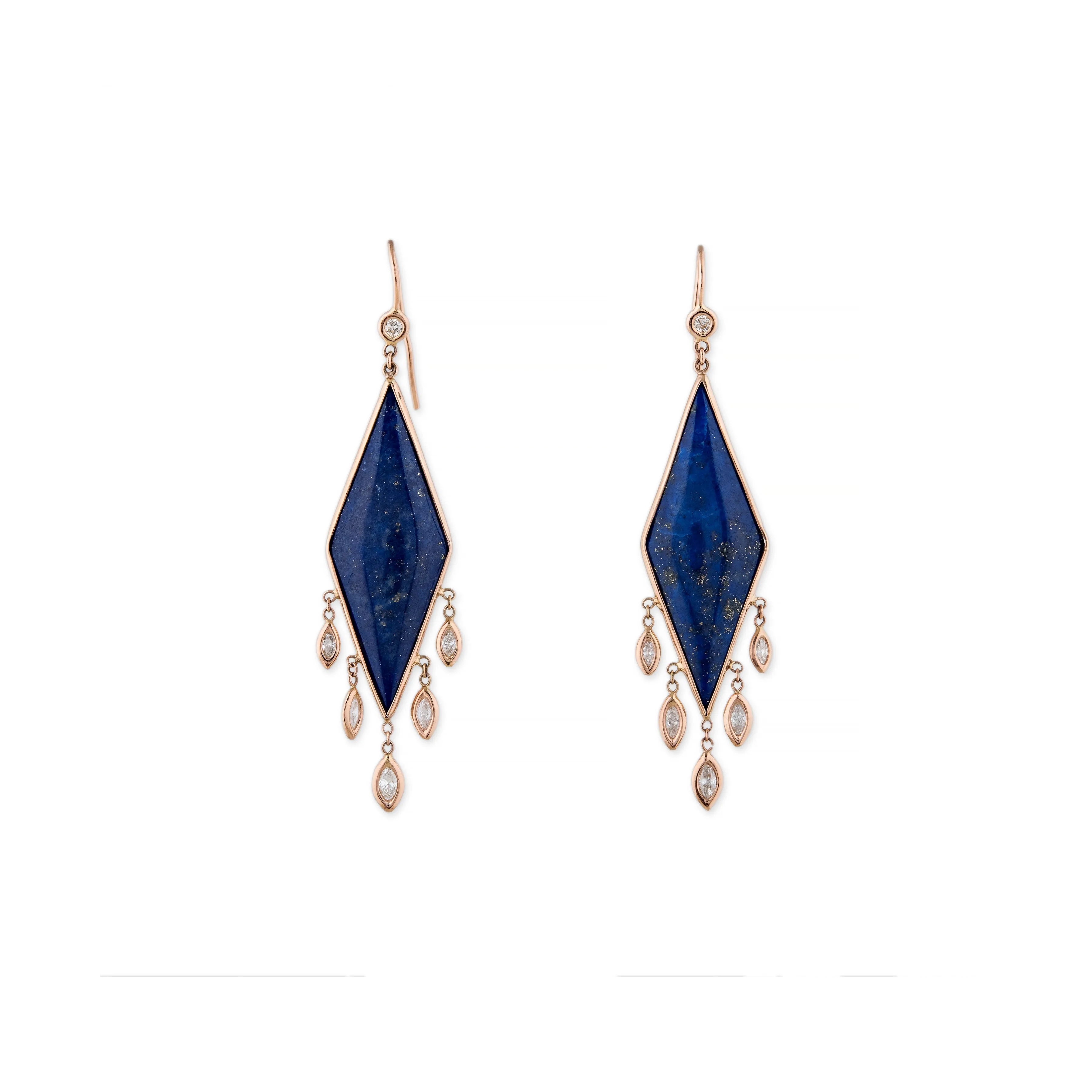 LAPIS KITE   MARQUISE DIAMOND SHAKER EARRINGS