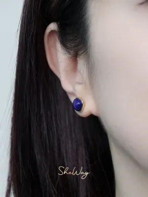 Lapis Lazuli Stud Earrings