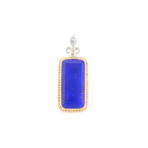 Lapis Milgrain Rectangle Pendant