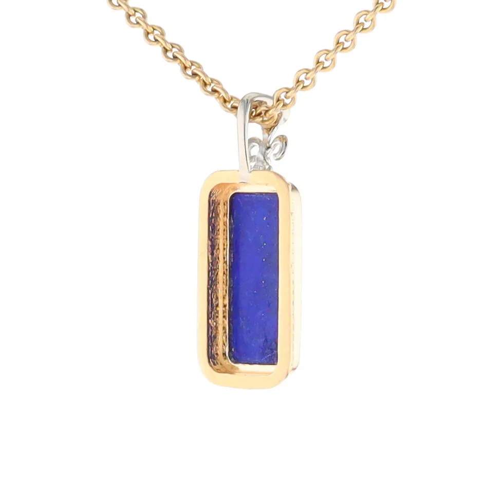 Lapis Milgrain Rectangle Pendant