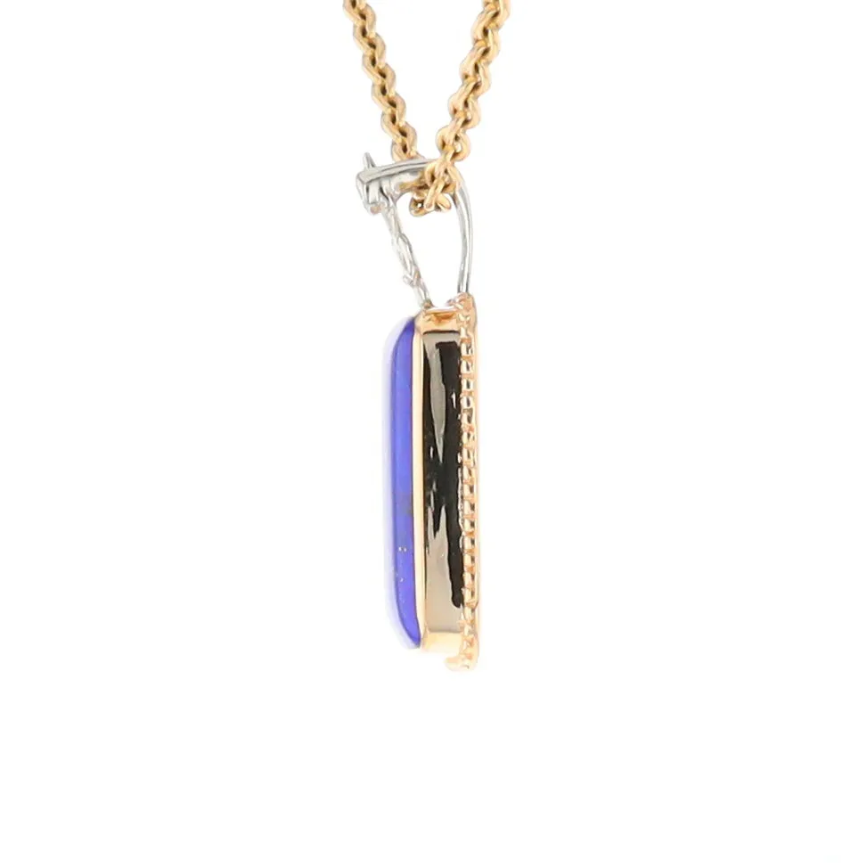 Lapis Milgrain Rectangle Pendant