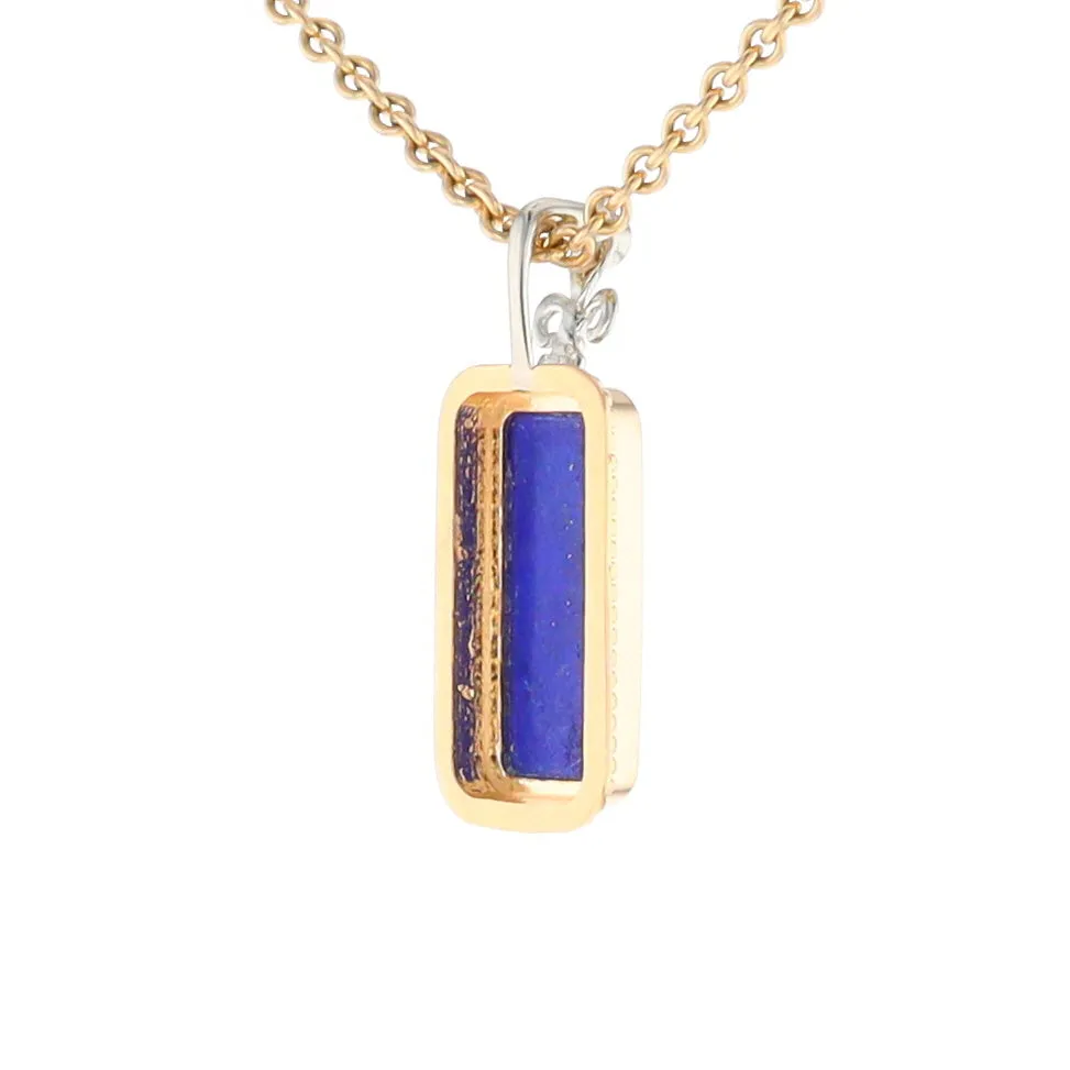 Lapis Milgrain Rectangle Pendant