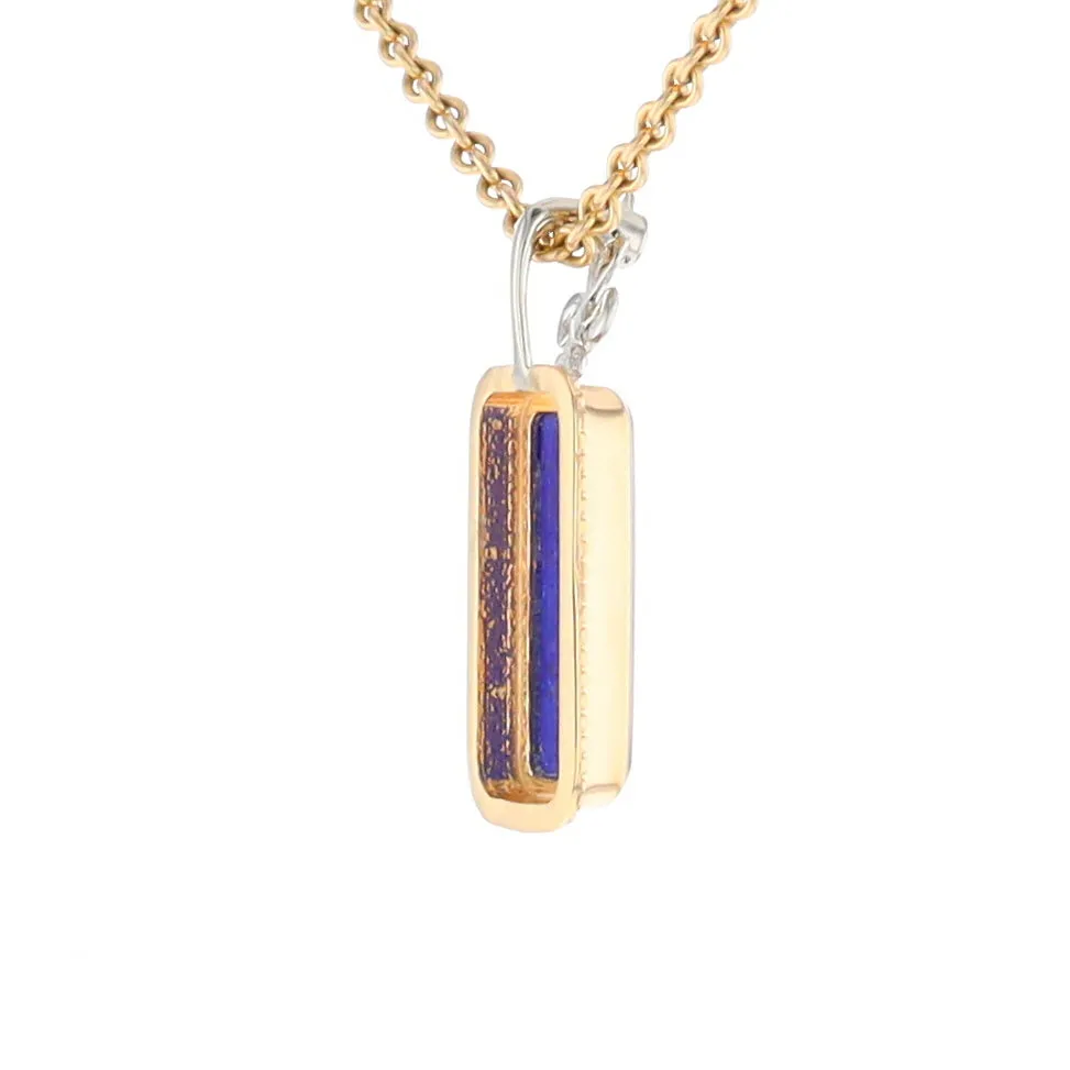 Lapis Milgrain Rectangle Pendant