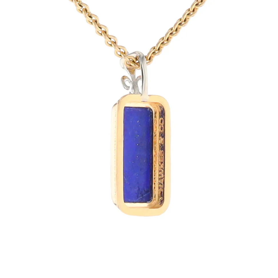 Lapis Milgrain Rectangle Pendant