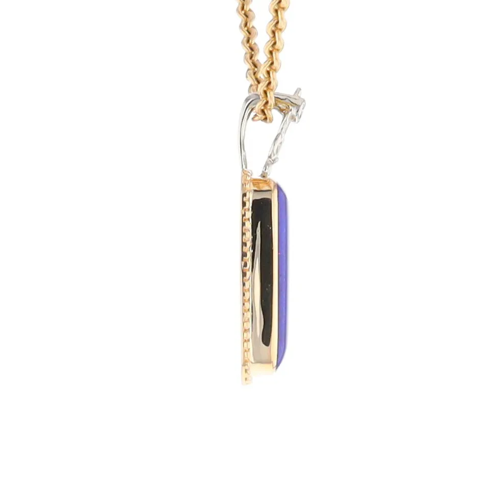 Lapis Milgrain Rectangle Pendant