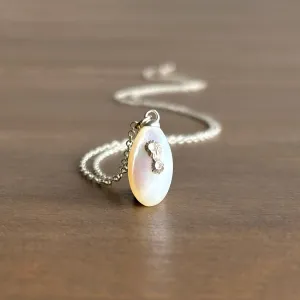 Little Mother of Pearl Necklace with Silver Barnacles