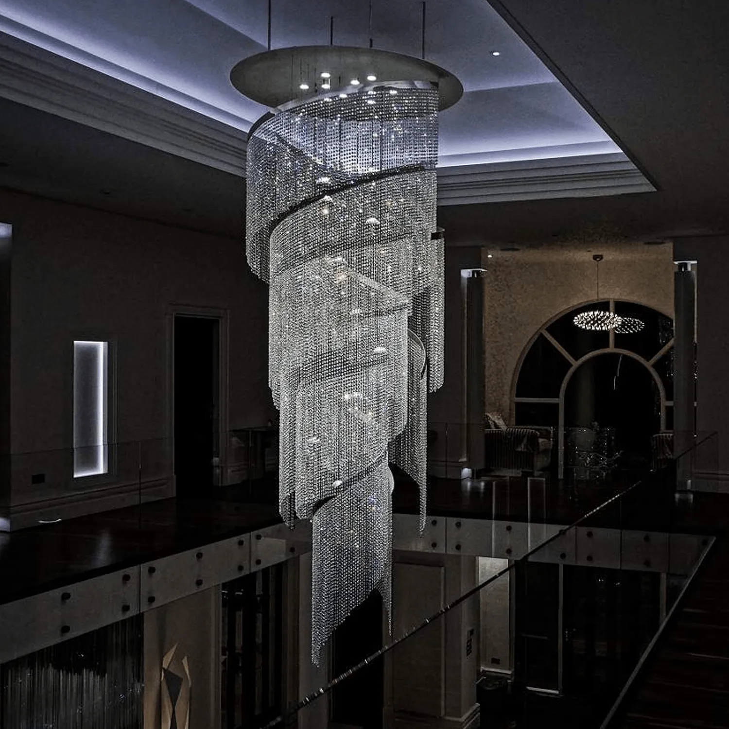 Luxuriosa Long Crystal Chandelier