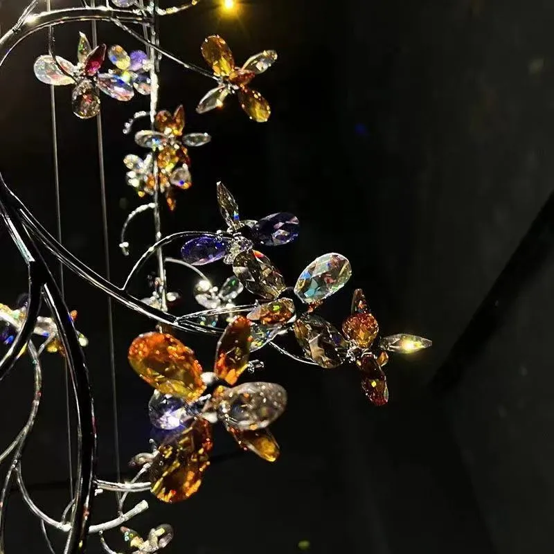 Luxury Branch Flower Crystal Chandelier for High-ceiling/Staircase/Foyer/Hallway