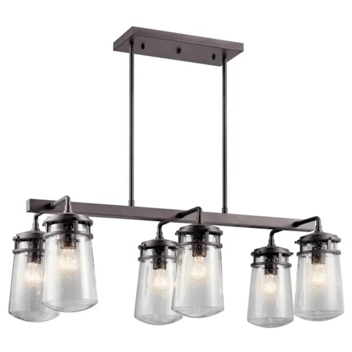 Lyndon 37  in. 6 Lights Outdoor Chandelier Bronze Finish