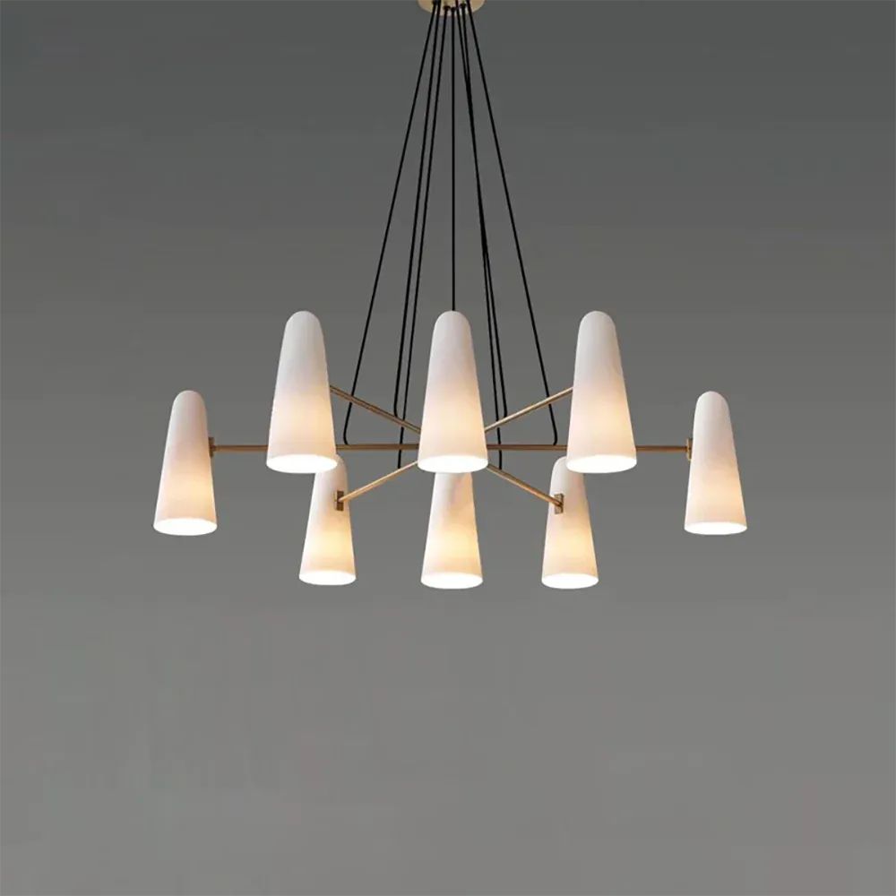 Modern Style Round Cone Glass Chandelier for Bedroom/Living Room/Dining Room