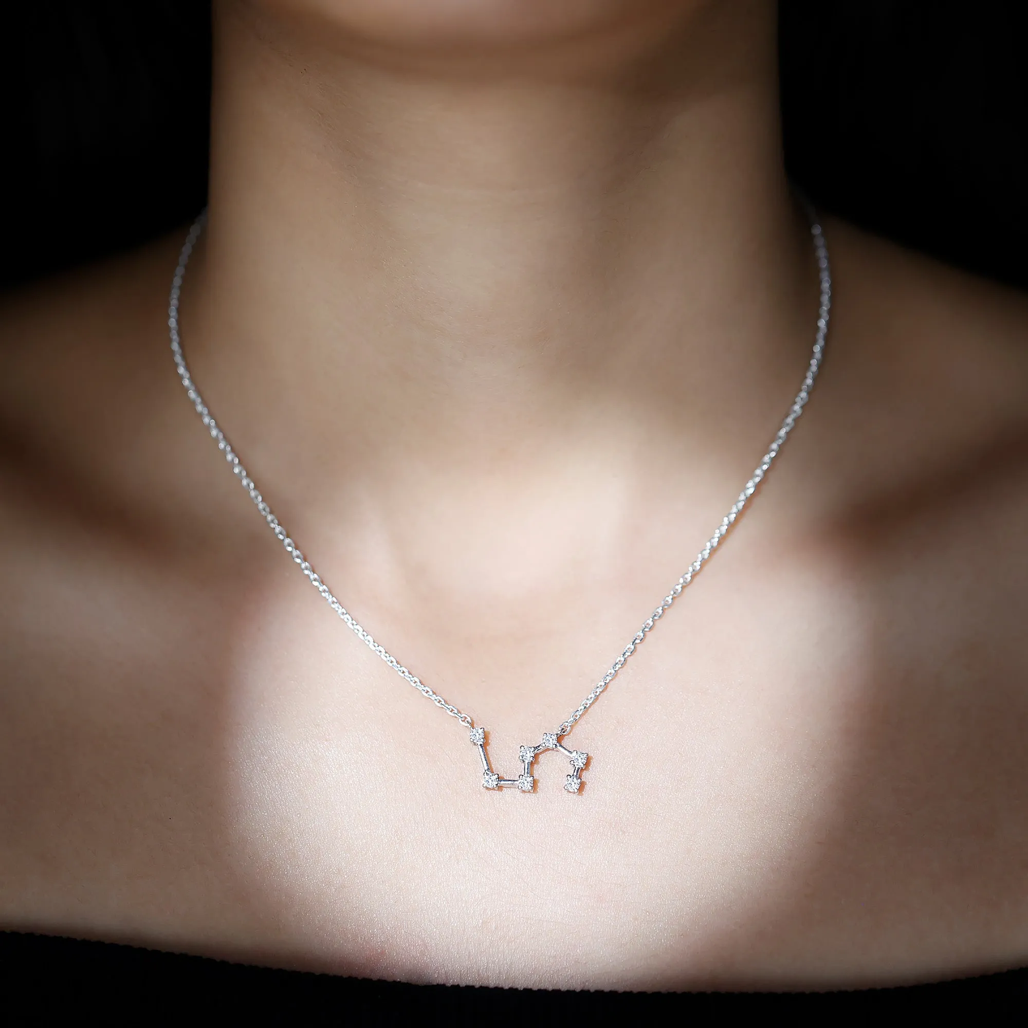 Moissanite Constellation Leo Zodiac Sign Necklace