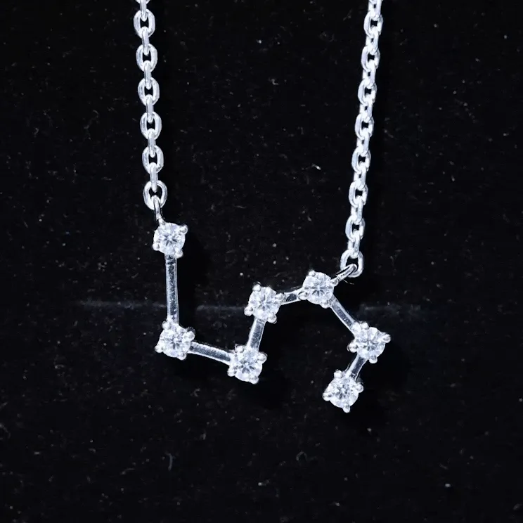 Moissanite Constellation Leo Zodiac Sign Necklace