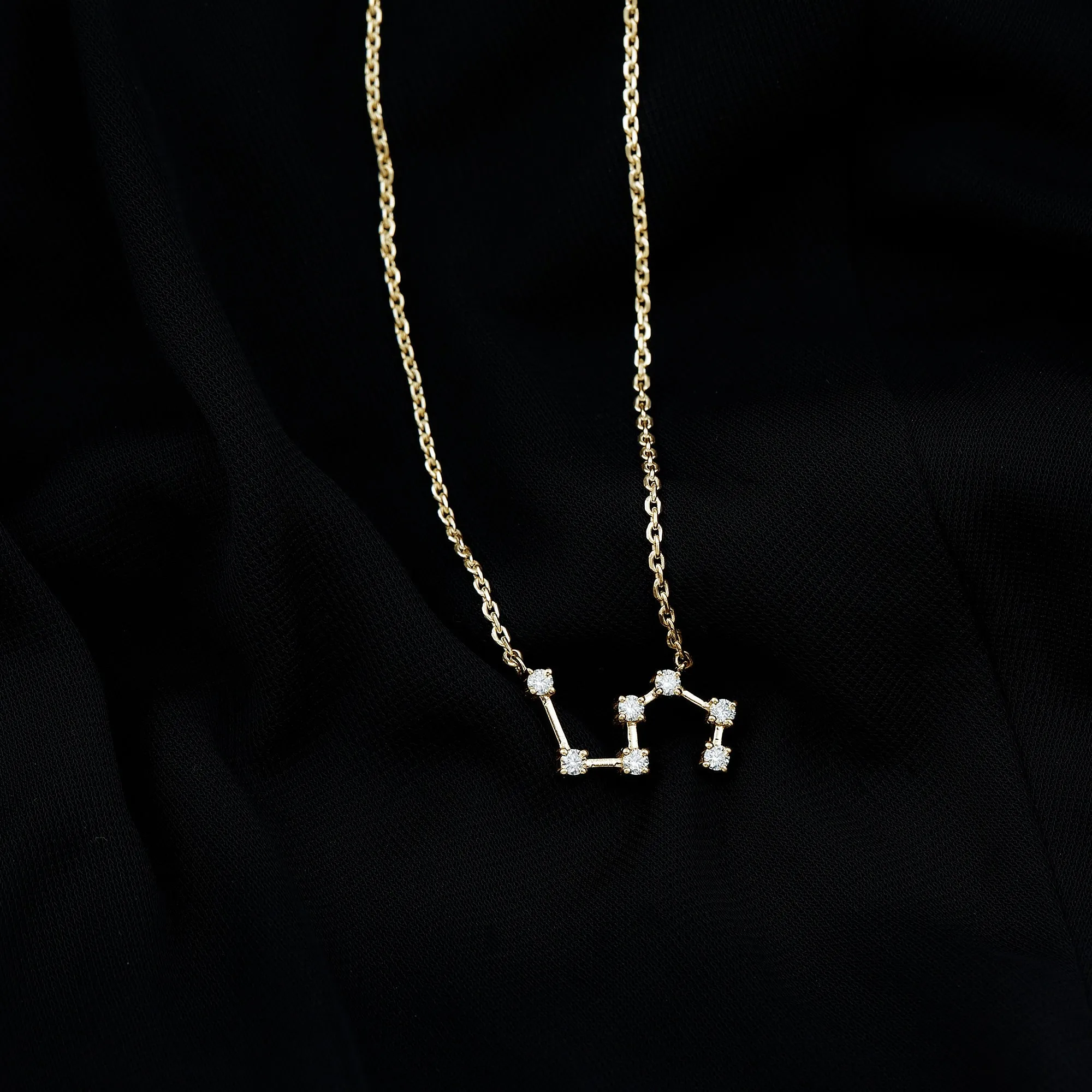 Moissanite Constellation Leo Zodiac Sign Necklace