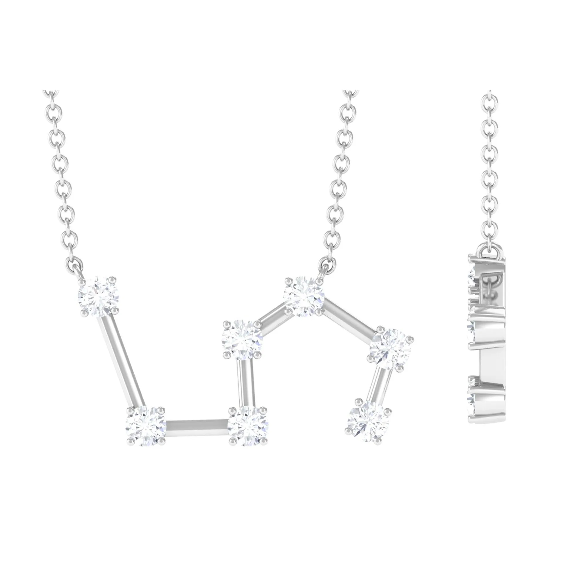 Moissanite Constellation Leo Zodiac Sign Necklace