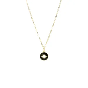 necklace with enamel starburst cutout charm