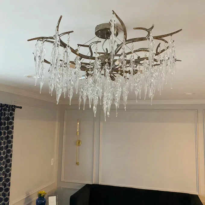 New Light Luxury Crystal Geometric Chandelier for Living Room/Dining Room/Bedroom