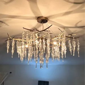 New Light Luxury Crystal Geometric Chandelier for Living Room/Dining Room/Bedroom