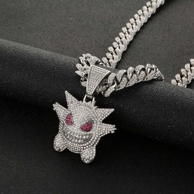 New Pendant Cubic Zirconia Copper Necklace For Woman Stainless steel Hip Hop Jewelry Smiley Necklace Iced Out Chain Mens Gift