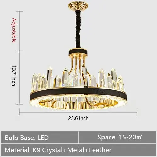 New Style Iceberg Crystal Chandelier For Living Room Modern Black Crown Ceiling Lighting Fixture