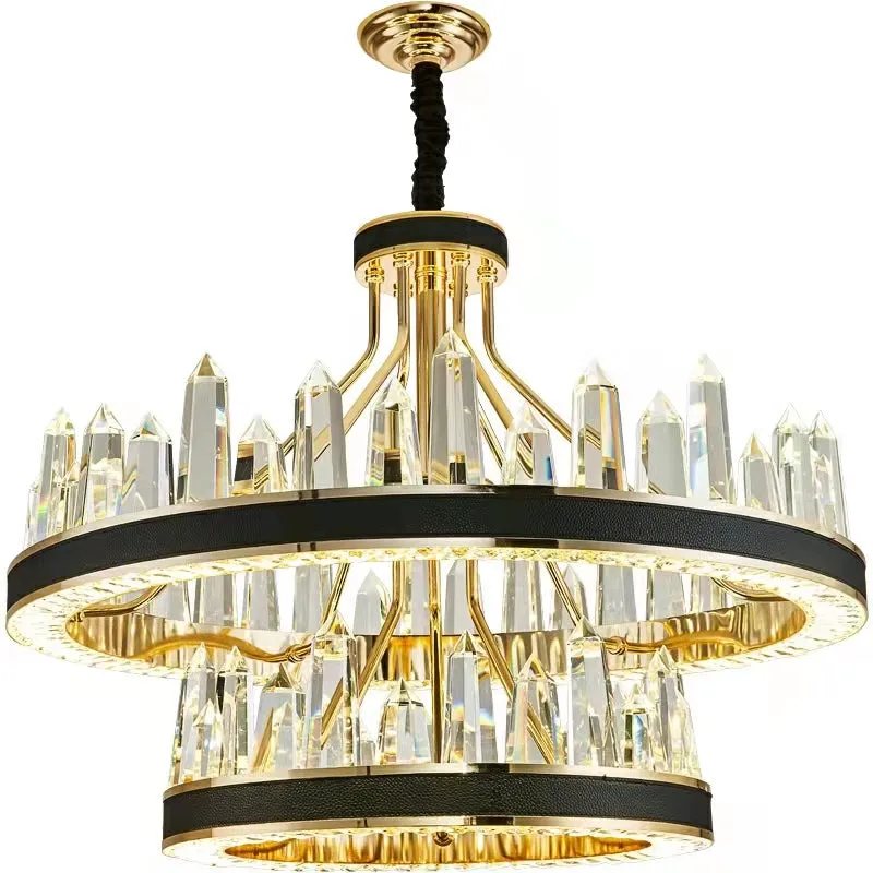 New Style Iceberg Crystal Chandelier For Living Room Modern Black Crown Ceiling Lighting Fixture