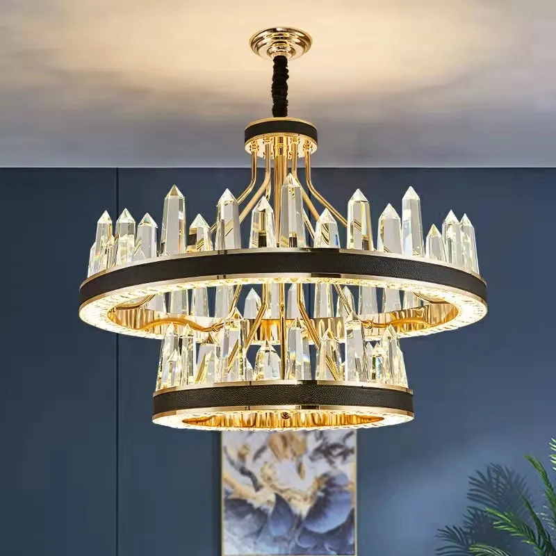 New Style Iceberg Crystal Chandelier For Living Room Modern Black Crown Ceiling Lighting Fixture