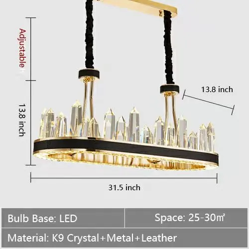 New Style Iceberg Crystal Chandelier For Living Room Modern Black Crown Ceiling Lighting Fixture