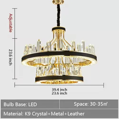 New Style Iceberg Crystal Chandelier For Living Room Modern Black Crown Ceiling Lighting Fixture