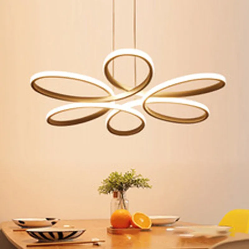 Nordic Style LED Floral Ceiling Chandelier for Metallic Living Room Ambiance