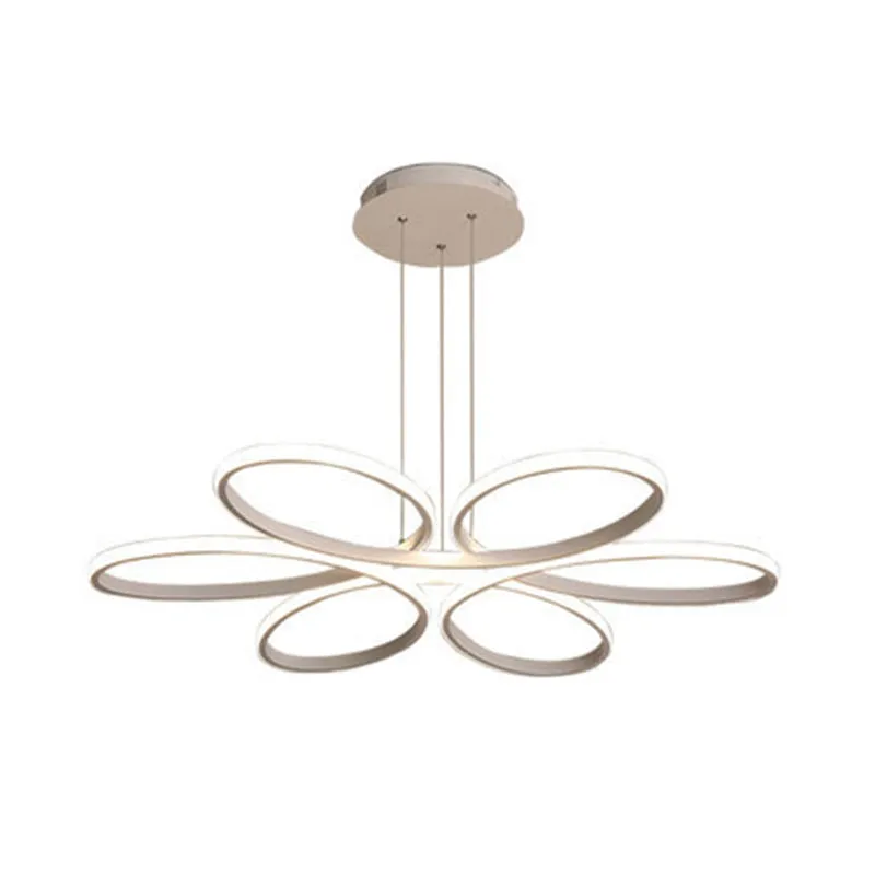 Nordic Style LED Floral Ceiling Chandelier for Metallic Living Room Ambiance