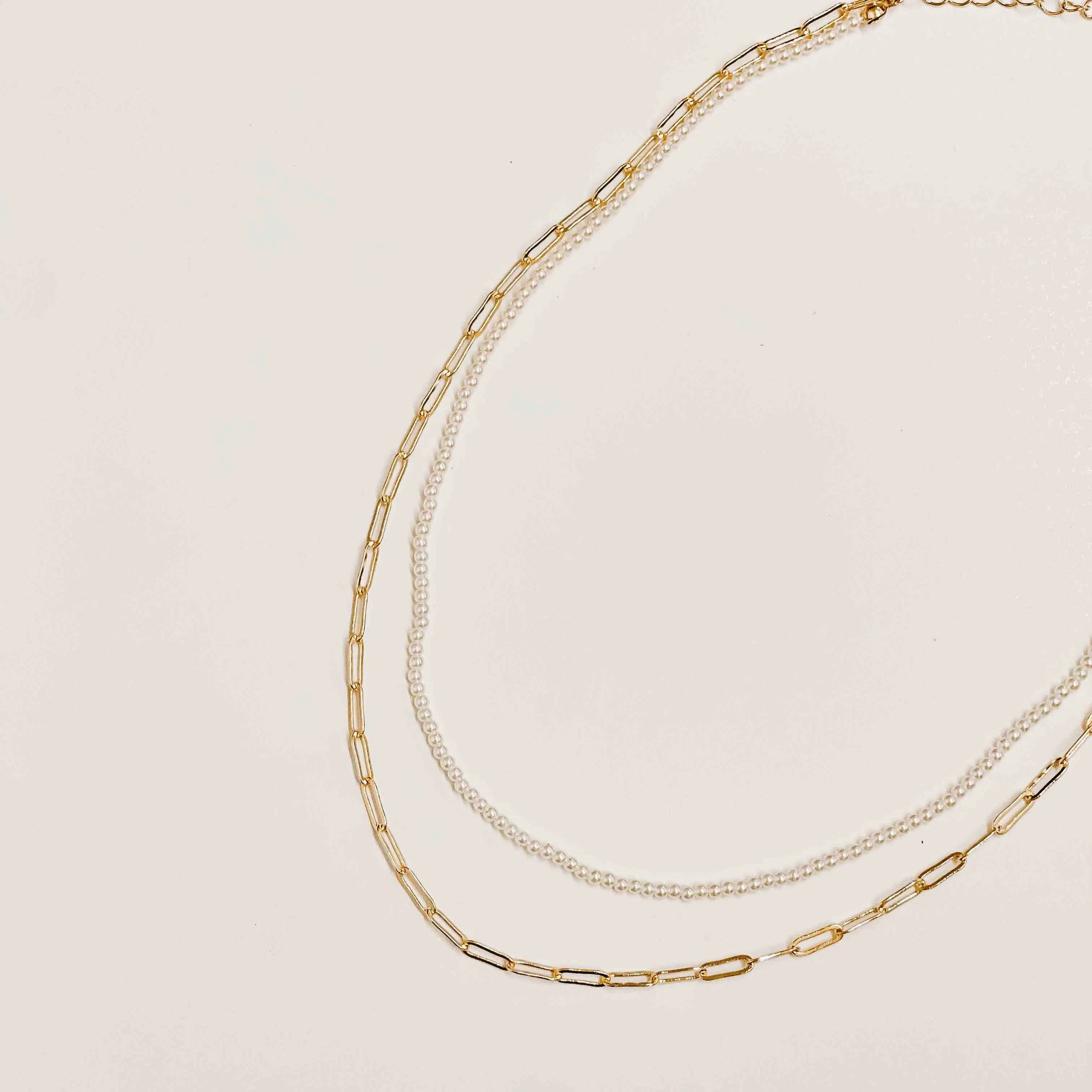 Ocean Pearl Layered Chain Necklace