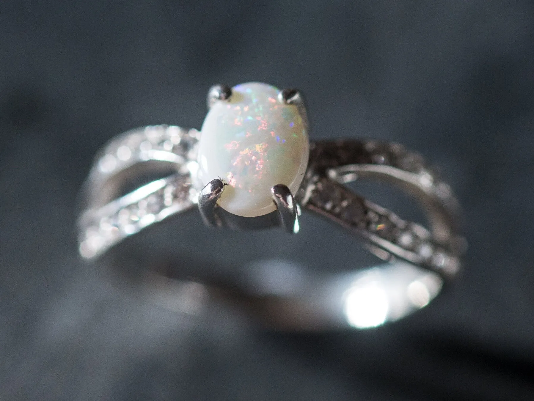 Opal Vintage Ring - Natural Opal Ring - October Birthstone Ring