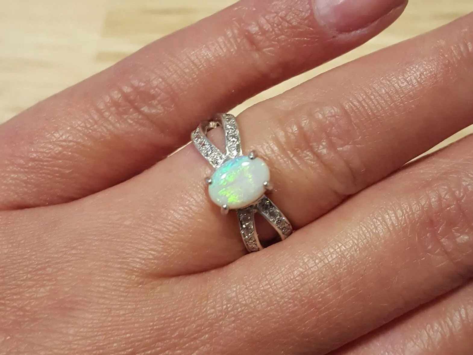 Opal Vintage Ring - Natural Opal Ring - October Birthstone Ring