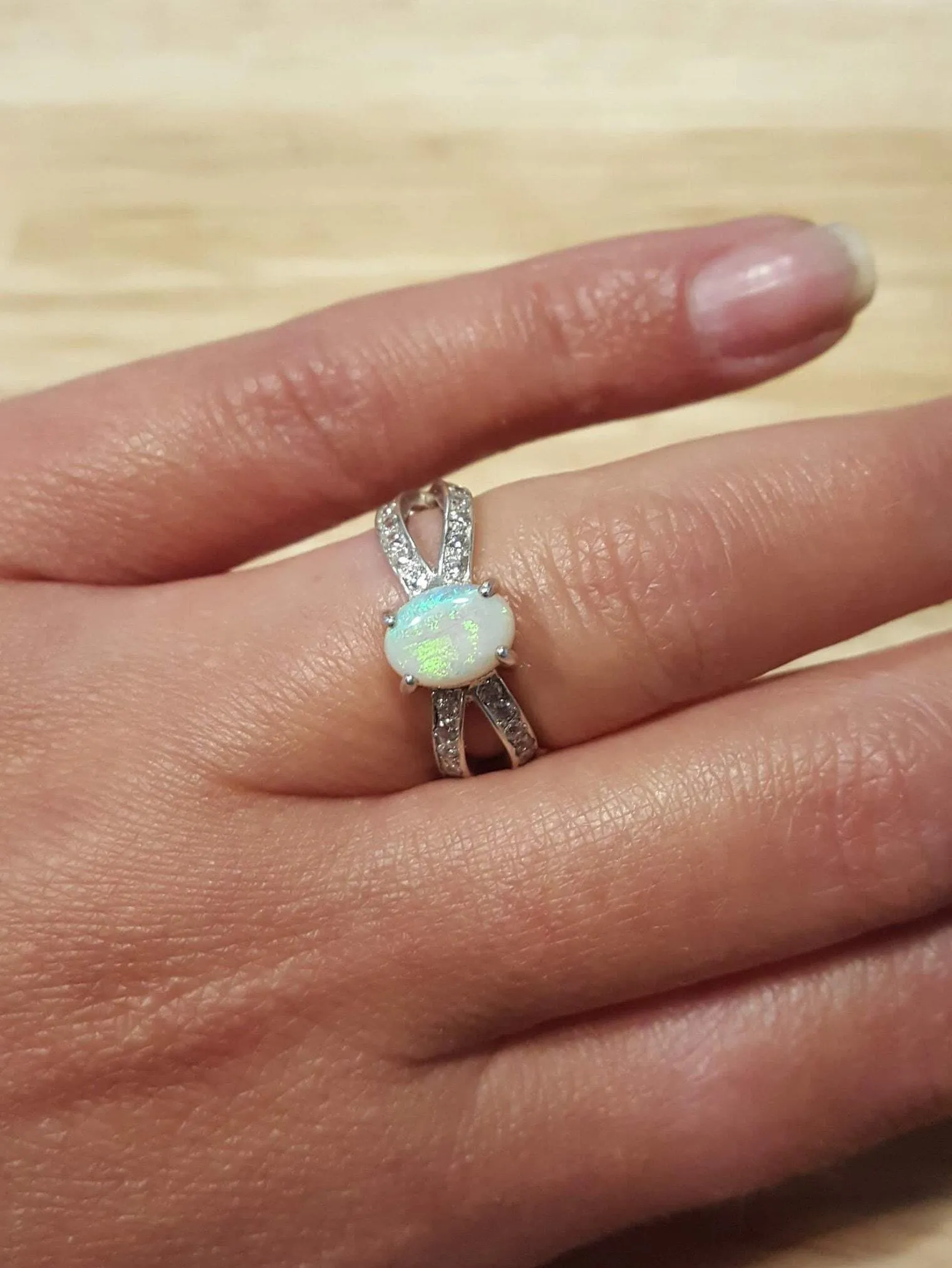 Opal Vintage Ring - Natural Opal Ring - October Birthstone Ring