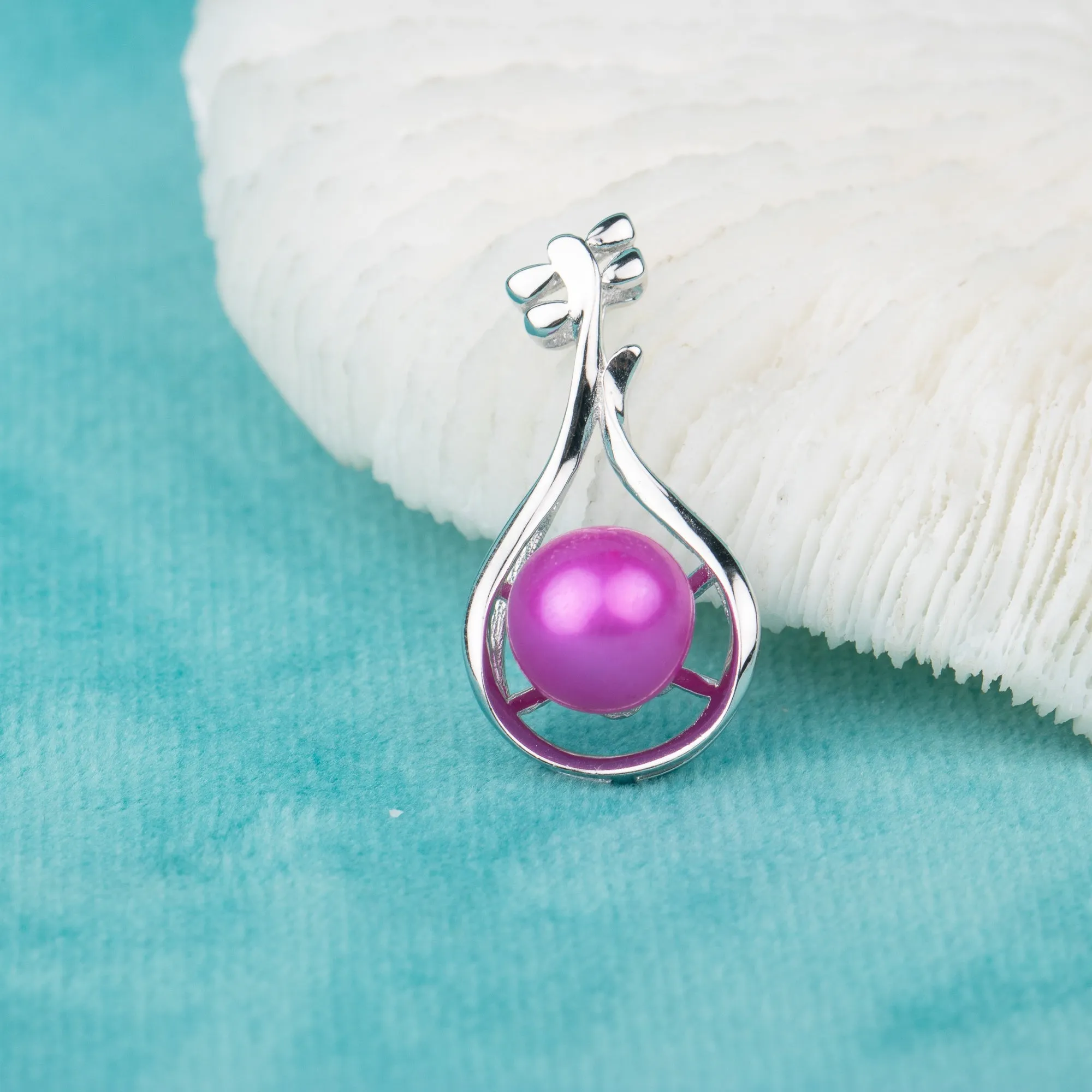 P010709 DIY 7-9mm Natural Freshwater pearl pendant accessory 925 sterling silver engagement jewelry necklace for women