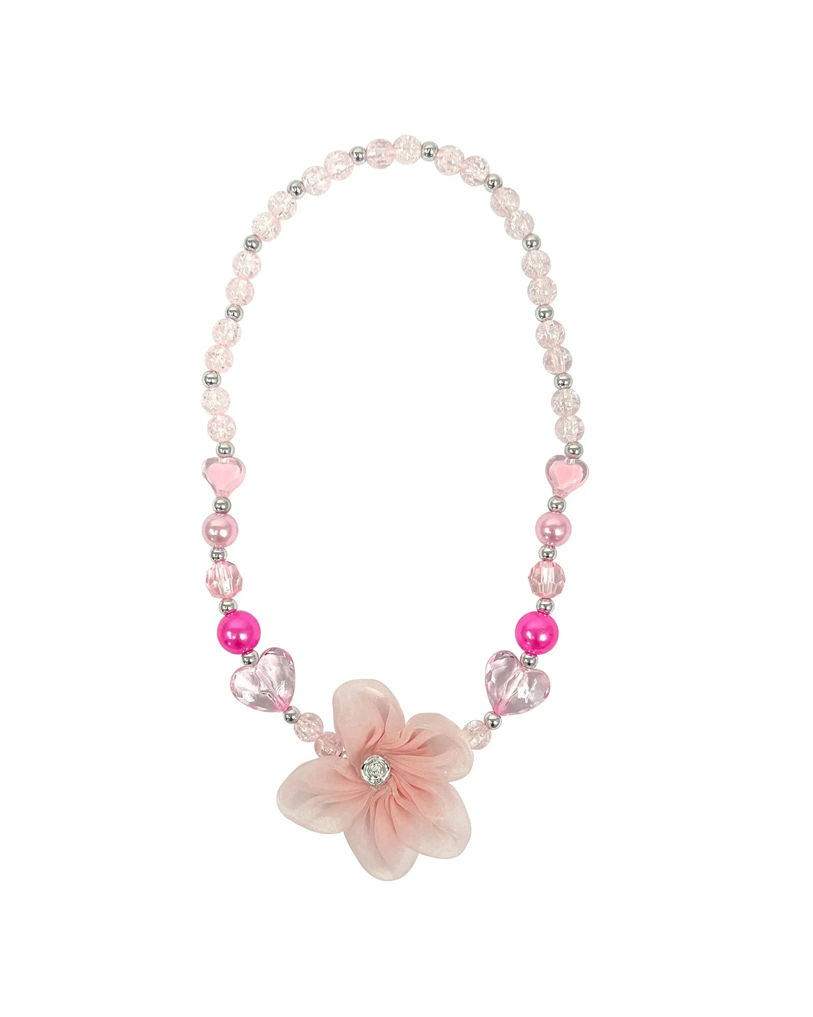 Pink Poppy Flower Necklace